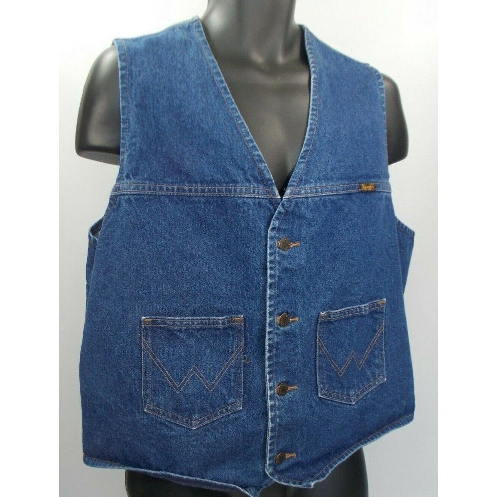 Wrangler Blue Denim Vest Men's Workwear